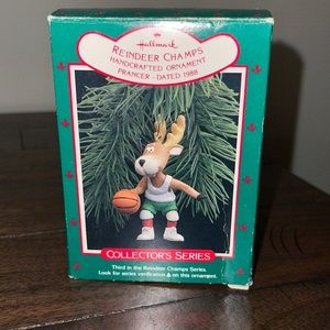 Vintage Reindeer Champs Basketball Hallmark Ornament 1988